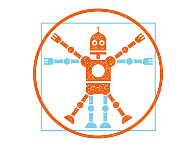 Vitruvian Robot ai character design illustration illustrator logo robot