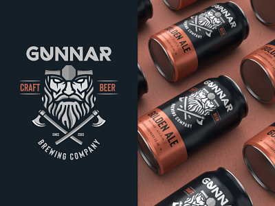 Gunnar Beer Re-Design Concept ale beer design beer beer branding beer can beer logo branding branding and identity brewing company brewing logo craft beer logo golden ale viking viking design viking logo