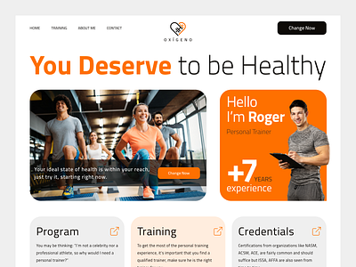 Personal Trainer Website design exercising graphic design gym trainer ui ux web design website