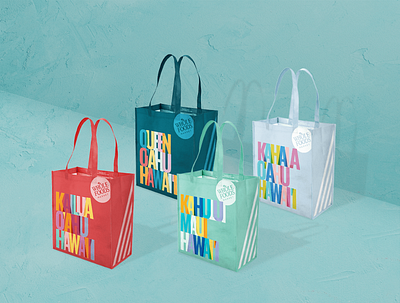 Whole Foods Hawaii Bags graphic design product typography