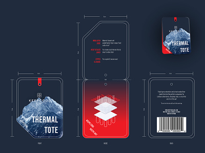 Thermal Tote Hang Tag branding copywriting design graphic design packaging vector