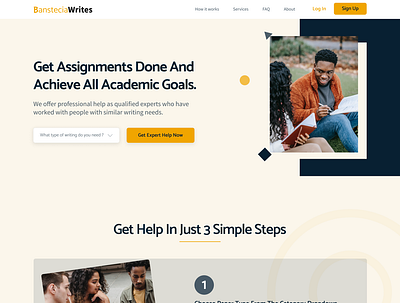 Writing Service Landing Page landing page ui ux writing service