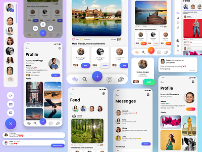 Social Media app concept (3) android app branding chat design desktop illustration mobile photos pictures social social media social media design socialmedia ui ux web