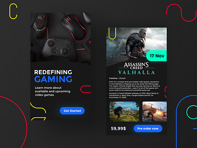 Video games companion - App design android app assassins creed branding design game store gaming mobile ui uiux ux videogame