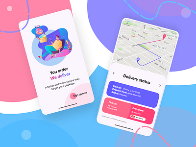 Delivery app concept android app branding delivery design fast illustration ios mobile ui ux