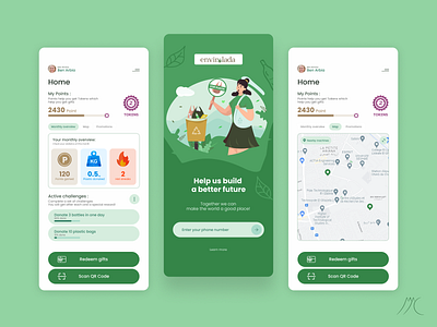 Envirolada : Your recycling app android app branding design environment health illustration plastic recycling rrr ui