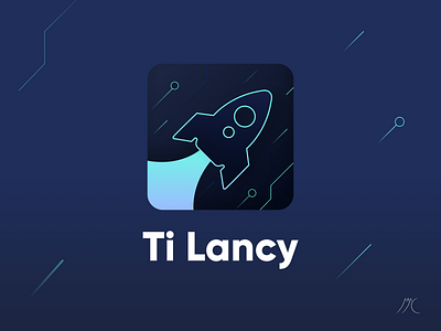 Ti Lancy Logo design blue branding design launch logo rocket spacecraft startup