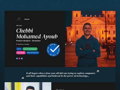 Chebbi Mohamed Ayoub - Portfolio design hire me job personal portfolio react ui ux website work