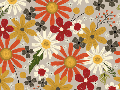 loose floral floral floral pattern hand drawn illustration pattern surface pattern design