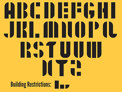 Restricted Building Block Typeface Mockup