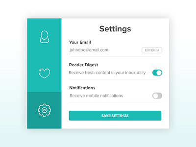 DailyUI 007 - Settings