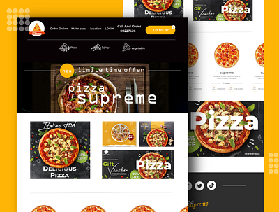 web design pizza supreme interface pizza ui uiux web design