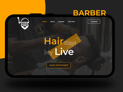 Barber web design barber design illustration ui uiux web design website