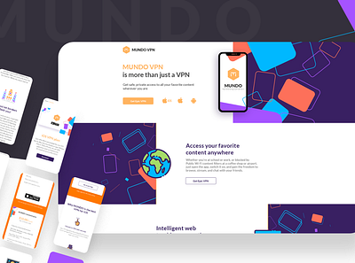 Mundo VPN landing page ui ux vpn web