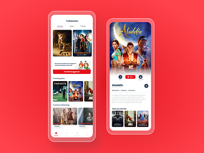 Streaming App app design flat minimal mobile movie product design streaming ui