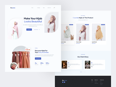 Busana - Hijab Landing Page clean fashion flatdesign hijab landing page ui design uiux web design website