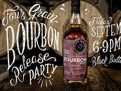 Bourbon Release Poster bourbon custom lettering handlettering typography whisky