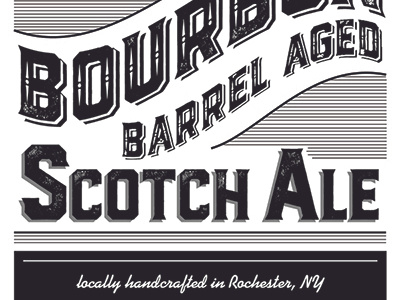 Bourbon Scotch Ale label beer bourbon craft beer label local packaging type vintage whiskey