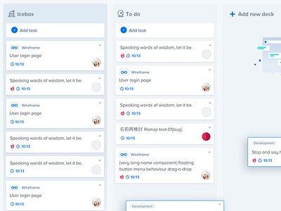 Sneak Peek wireframe (kanban tool)