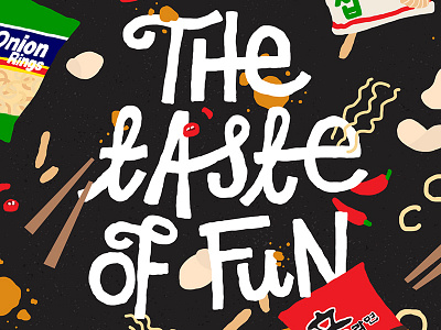 The Taste of Fun colour design digital drawing food illustration product type typography