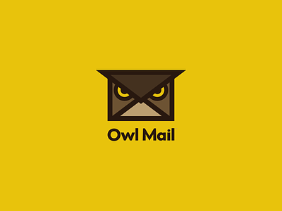 Owl Mail™ branding design icon logo mail minimal owl
