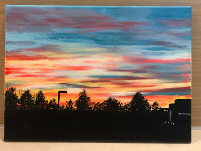 California Sunset acrylic painting california dailydesignchallenge design drawing painting sunset
