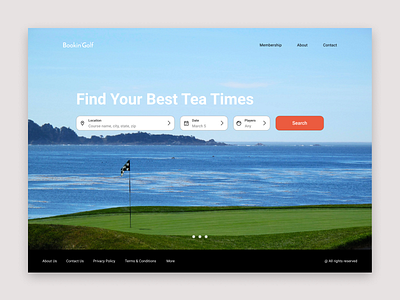 Daily UI Design Challenge - Golf booking website landing page adobe challenge dailyui dailyuichallenge design designchallenge figmadesign golf photoshop ui ux webdesign website