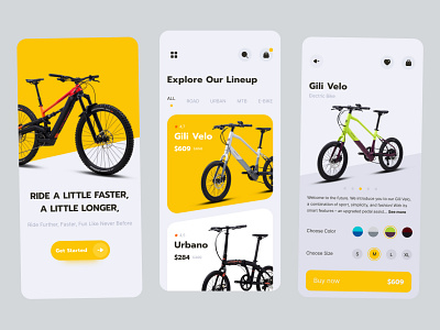 Bicycle Store App app bicycle bike bike store clean design mobile mobile app product app shop store ui ux