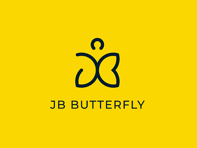Abstract JB Butterfly logo abstract art beautiful beauty butterfly creative design feminine fly graphic icon jewelry logo modern nature sign spa symbol trendy yellow