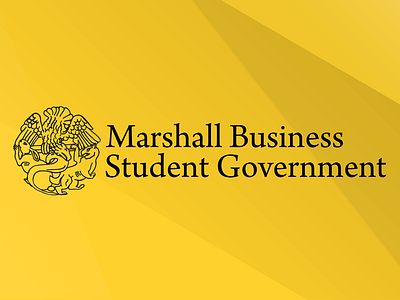 Logo for Marshall Business Student Government emblem glass gold logo seal