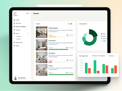 Dashboard management for a co-living