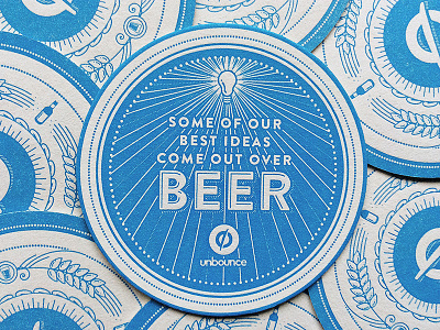 Beer o'clock 2/2 beer coaster design illustration illustrator letterpress unbounce