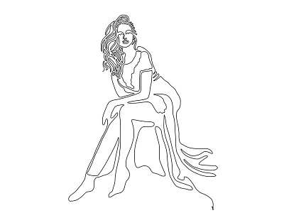 One line - 17 art design illustration line pinup tumblr women