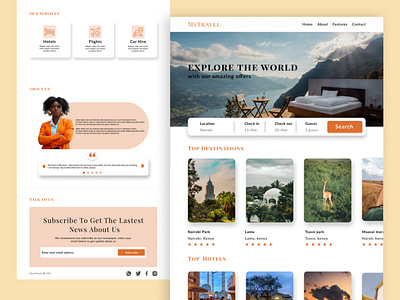 My Travel design graphic design landing page landingpage nairobi travel travel agency ui webdesign website website design