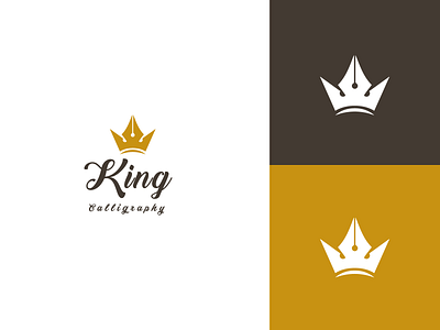 King Calligraphy creative creative design design icon illustration logo logo design minimal minimalist logo simple vector