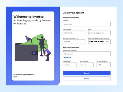 Daily UI Challenge 001 | Create a sign-up page