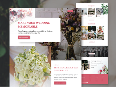 WeddingPlan bouquet design flowers happy indoor landingpage lifestyle love outdoor party ui web website website design wedding wedding card wedding invitation wedding invite weddings