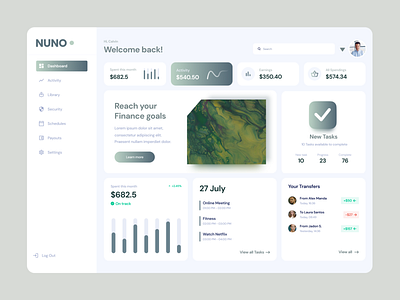 NUNO - Finance Website bank clean dashboard finance landingpage market marketing plan website