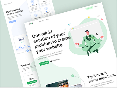 Fluid - Easy Create Website SaaS Landing Page