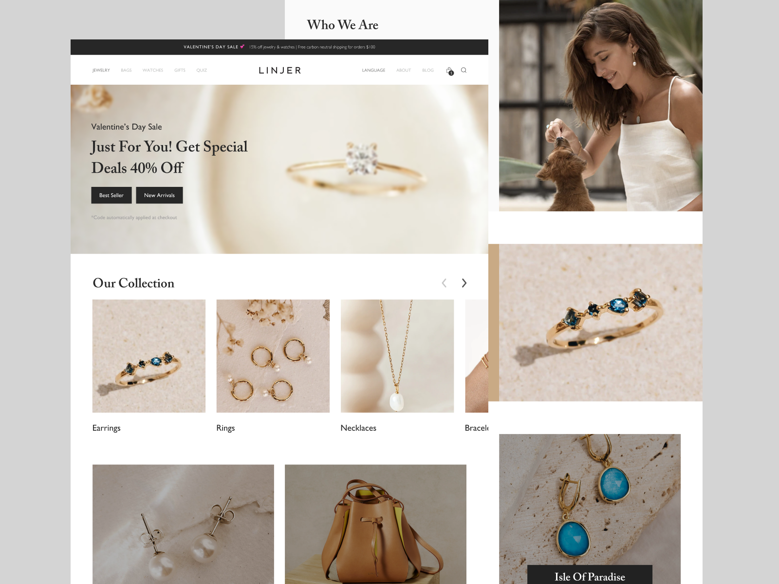 Linjer Jewelry - Website Project by Calvin Yuda Tama on Dribbble