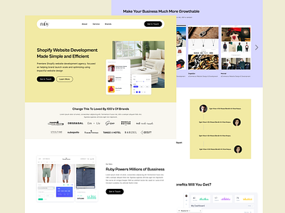 Ruby - Landing Page agency clean design ecommerce graphic design landingpage minimalist professional responsive shopify typography ui ux web web3 website yellow