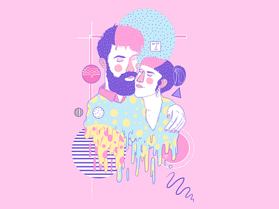 Cute couple drawing