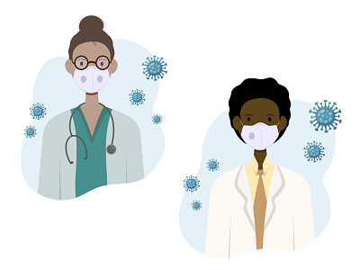 Medical workers character concept cure design flat flat designs illustration mask men minimal vector virus woman