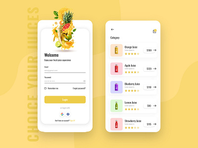 Fresh Fruit Juice App Design android app app app design application concept design fresh fruit juice app illustration ios app mobile app design ui ux