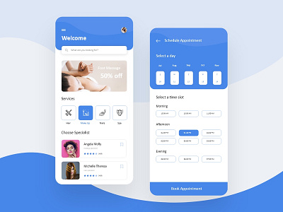Saloon & Spa Booking App DesignConcept android app app concept app design app designers app developer app development appdesign application booking app design clean concept concept delivery app design illustration mobile mobile app design saloon saloon app design spa ui design