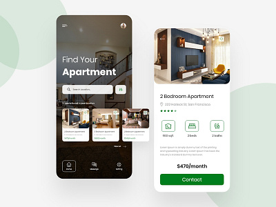 Apartment Finder App Design android app apartment finder app design apartments app concept app design app designers app developer app development appdesign application clean concept concept design home home finding app design illustration mobile app design ui ui design ux