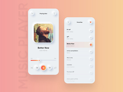 Music Player App Design android app app design app designers app development application clean concept concept design mobile app design music app music player music player app music player ui
