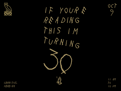 Drake Themed Birthday Invite birthday birthday invitation birthday invite drake for fun handlettering
