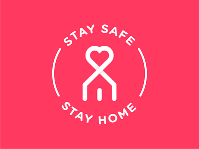 Stay Safe . Stay Home home house icon line logo mark minimal simple stay stay home stay safe vector