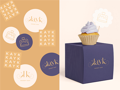 Dessert Shop | KAYK branding cake classic cupcakes dessert lines logotipo logotype purple